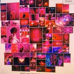 Pink art wall collage